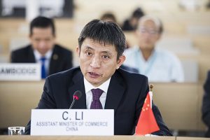 H.E. Mr. Li Chenggang, Assistant Minister of Commerce, China attends the « Ministerial Roundtable: 21st Century Global Investment Policy Making » during the Wolrd Investment Forum 2018, Palais des Nations. 25 October 2018. UNCTAD Photo by Violaine Martin