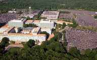Aerial view of the Central Intelligence Agency headquarters.