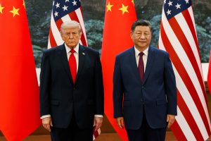 US President Donald Trump meets with PRC President and CCP General Secretary Xi Jinping in Beijing