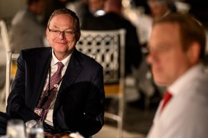 President Donald Trump hosts a dinner in the newly renovated White House Rose Garden, Friday, September 5, 2025. (Official White House Photo by Daniel Torok)