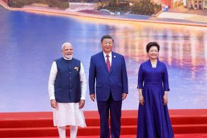 PM meets President of China, Mr. Xi Jinping during Official Reception for Heads of States/Heads of Governments at SCO Summit at Tianjin, in China on August 31, 2025.