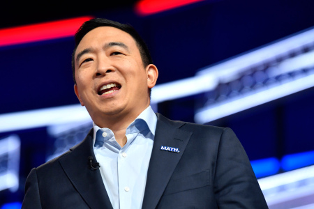 Democratic presidential candidate former technology executive Andrew Yang